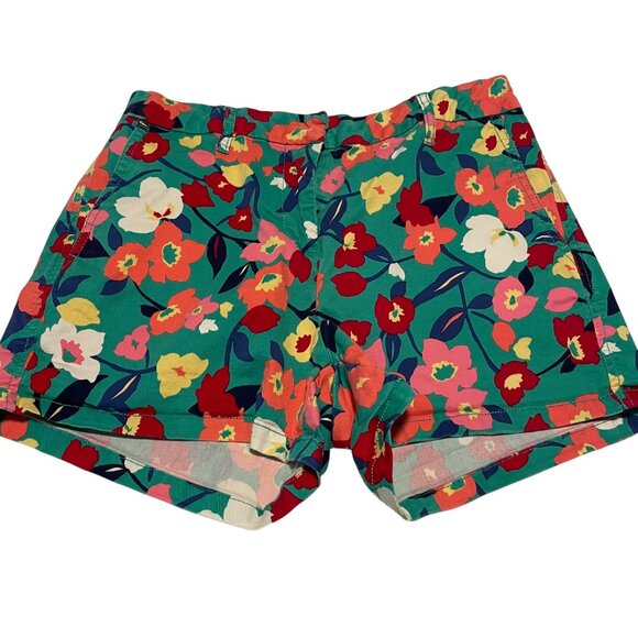 Elle Pants - Colorful Floral Womens Shorts Size 4 By Elle Stretch Vibrant Summer Wear